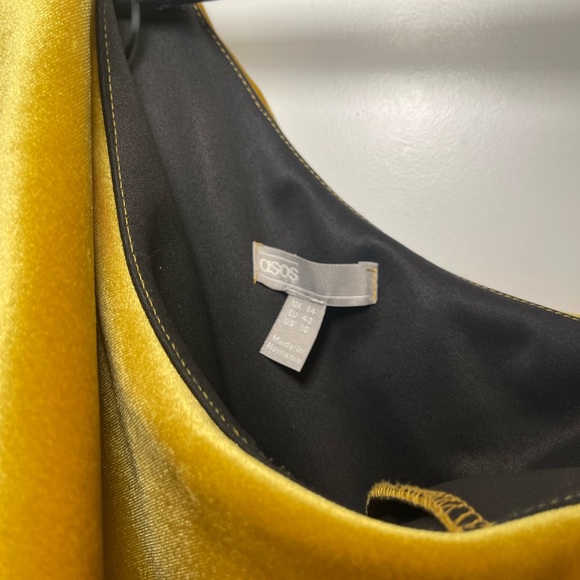 ASOS Velvet One Shoulder Ruffle Dress (US 10) - Picture 4 of 5